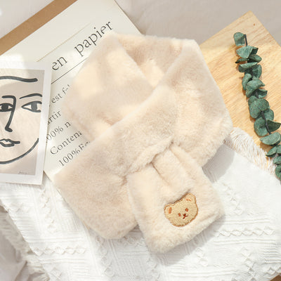 Bufanda Térmica Estilo Coreano con Oso Peluche - Versátil para Invierno - Image 25