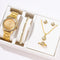 Conjunto de Lujo Combinable con Diamantes y Brillantes Grandes para Mujer - Caja de Cinco Piezas