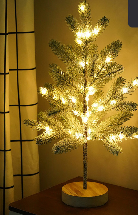 Lámpara LED Decorativa Árbol de Navidad Artificial con Batería - Luz de Mesa DIY - Image 7