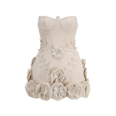 Vestido Floral Hombros Descubiertos Efecto Reductor Cintura Ajustada - Image 5