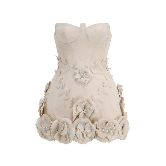 Vestido Floral Hombros Descubiertos Efecto Reductor Cintura Ajustada - Image 5