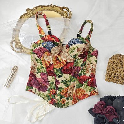 Musculosa Retro Floral con Tirantes Estilo Francés para Mujer - Image 11