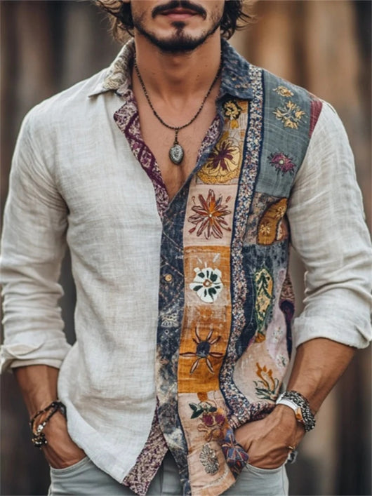 Camisa Floral Navideña para Hombre - Estilo Festivo - Image 3