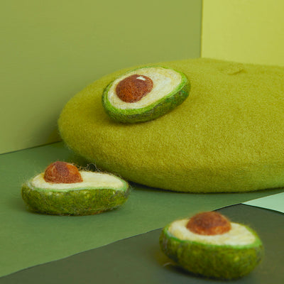 Boina de Lana Felt con Diseño Frutal Extravagante para Otoño e Invierno - Image 8