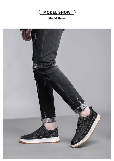 Zapatos Casuales de Cuero Genuino con Suela Gruesa - Diseño Retro Artesanal - Image 9