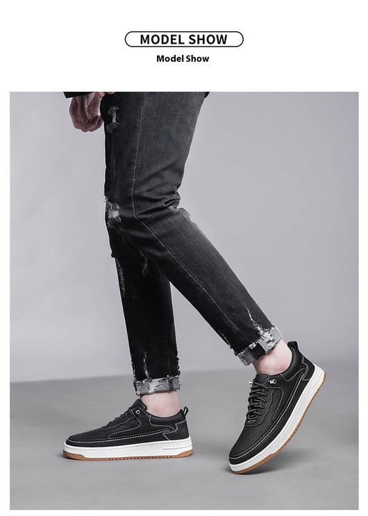 Zapatos Casuales de Cuero Genuino con Suela Gruesa - Diseño Retro Artesanal - Image 9