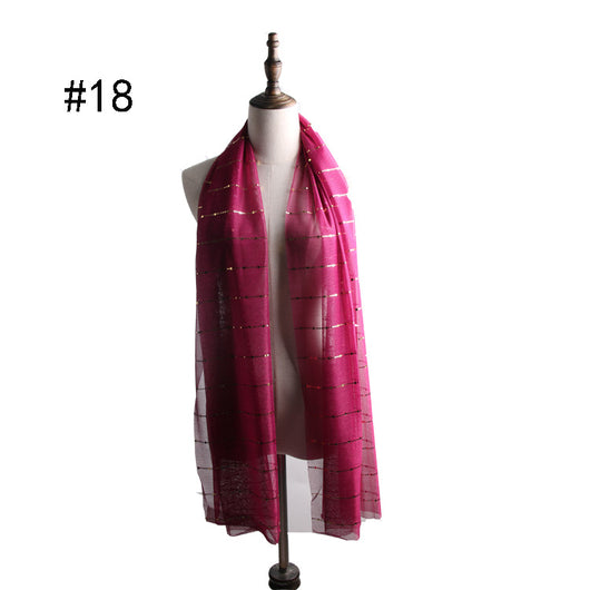Pañuelo de Seda Dorado con Lentejuelas - Accesorio Versátil para Mujer - Image 22