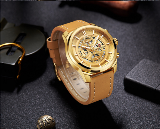 Reloj Deportivo NAVIFORCE para Hombre - Diseño Hueco Tres Agujas, Correa de Cuero y Resistencia al Agua - Image 3