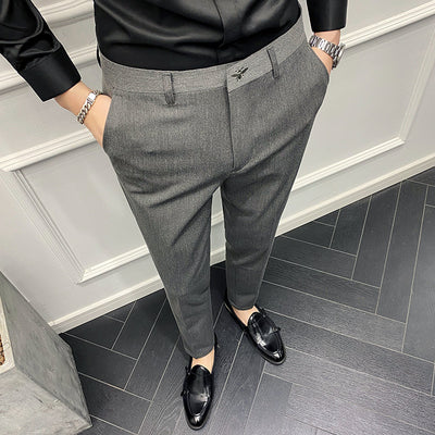 Pantalones Casuales Slim Fit de Color Liso - Elegancia Inglesa - Image 13