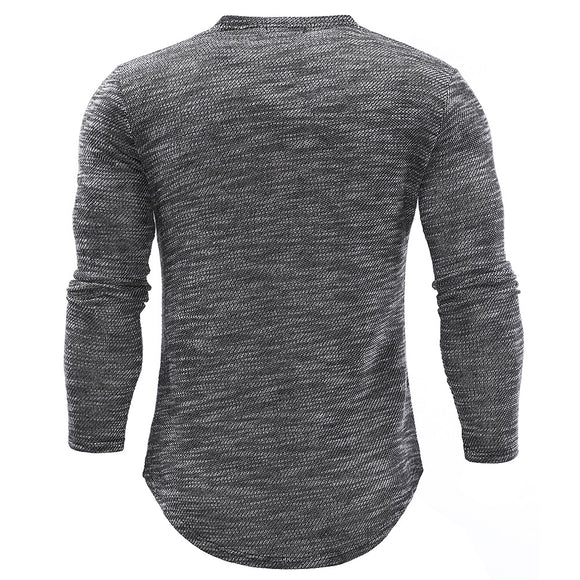 Camisa de Manga Larga con Dobladillo Curvo para Hombre