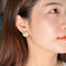 18K Dorado Diamond Personality Fashion Braided Brushed Craft Earrings 18K yellow and Blanco FG Superior Blanco