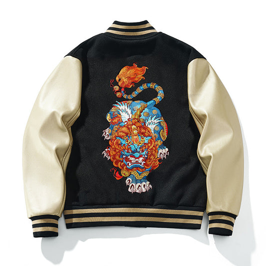 Chaqueta Bordada Pesada Estilo Chino para Hombre