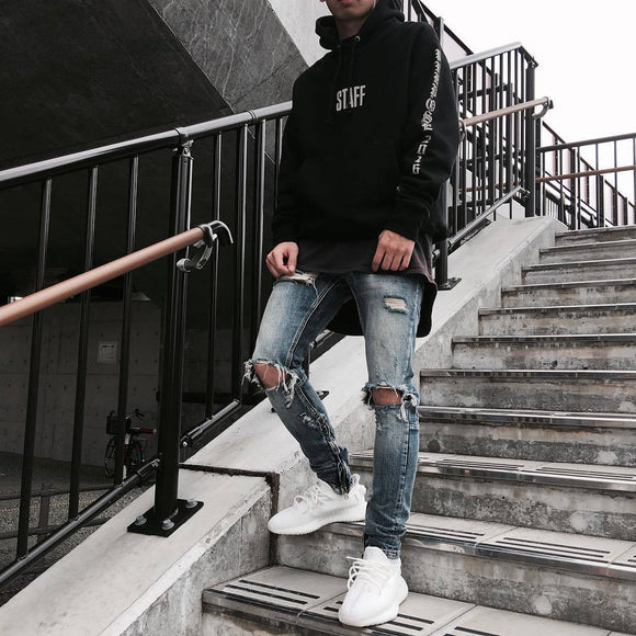 Jeans Slim Fit Destruidos para Hombre - Estilo Urbano Moderno