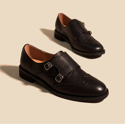 Zapatos de Cuero Estilo Brogue Clásico Retro para Mujer - Image 4