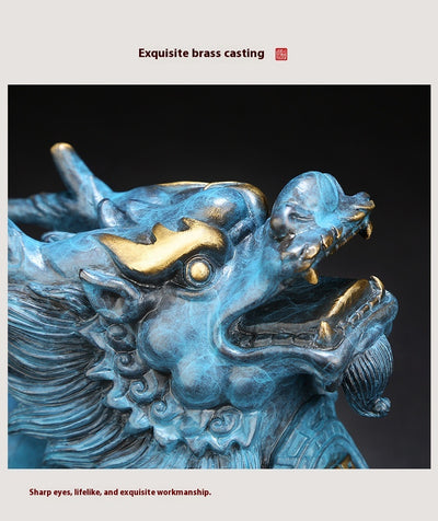 Par de Ornamentos Feng Shui Fire Kirin en Cobre - Decoración del Hogar - Image 20