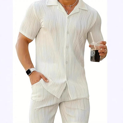 Conjunto Deportivo Hombre: Camiseta y Shorts con Patrón Onda Transpirable - Image 5