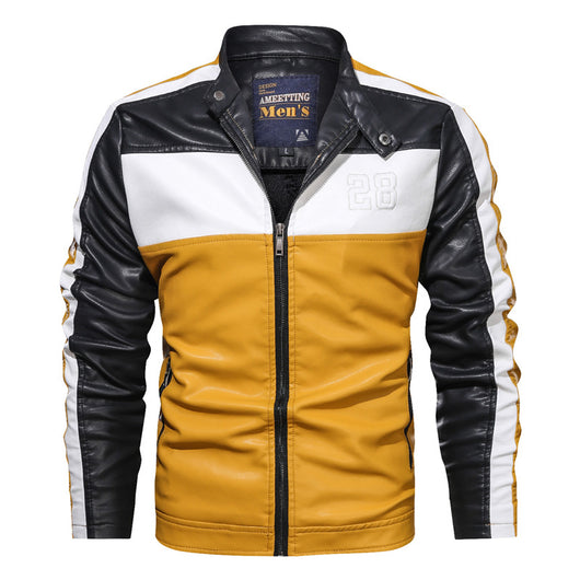 Chaqueta de Cuero para Motocicleta con Cuello Alzado - Image 18
