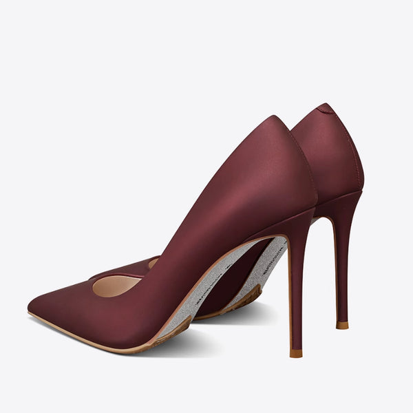 Tacones Altos Puntiagudos de Cuero para Mujer - Stiletto Elegante