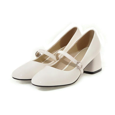 Zapatos de Tacón Medio con Punta Cuadrada para Mujer Tallas Grandes - Image 4