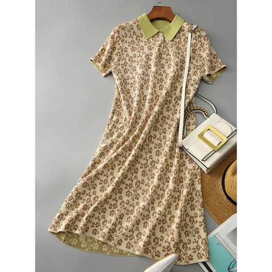 Vestido Polo Cuello Alto con Estampado Floral Pastoril - Image 4