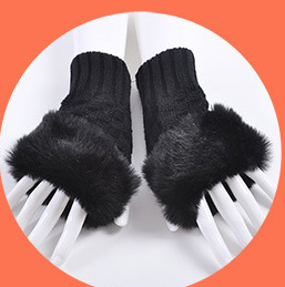 Guantes Mitón Cálidos de Pelo de Conejo para Mujer - Estilo Coreano Otoño Invierno - Image 10