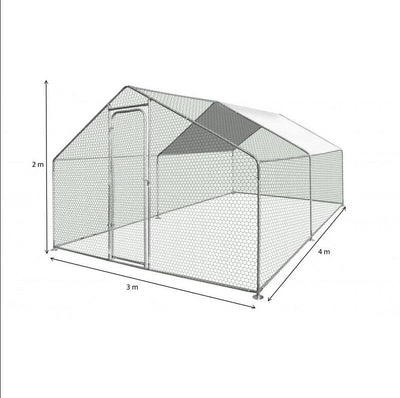 Gallinero Metálico Resistente con Techo Impermeable para Lluvia - Image 7