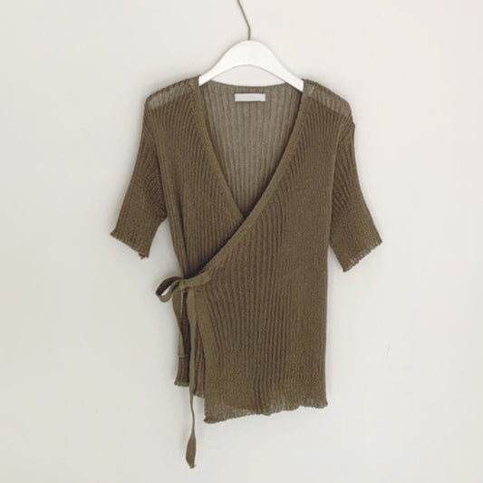 Suéter Entallado Cuello V Manga Larga para Mujer - Diseño Minimalista Reductor - Image 2