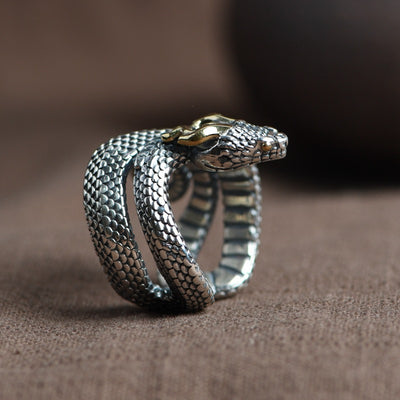 Anillo de Serpiente Retro Plateado Personalizado - Image 8