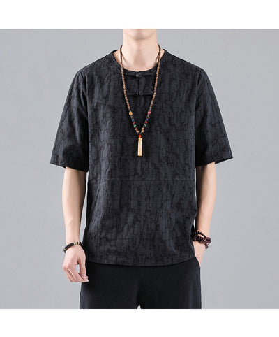 Camiseta Retro Jacquard Cuello Redondo para Hombre - Image 10