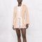 Cardigan Kimono de Punto con Contraste de Letras y Encaje - Abrigo Tipo Bata