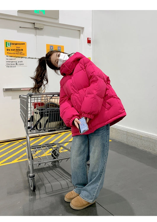 Chaqueta Corta de Plumón Blanco para Mujer - Abrigo Elegante de Invierno - Image 12