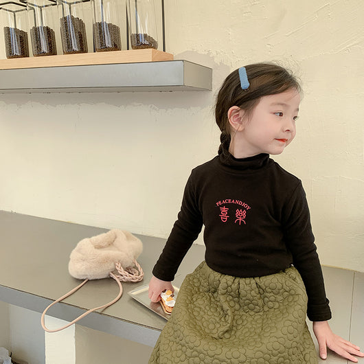 Blusa Térmica Cuello Alto con Diseño Infantil - Colección Año Nuevo Velvet