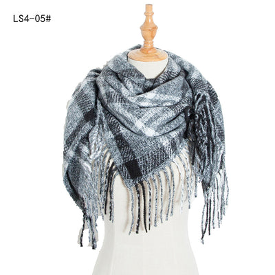 Pañuelo Cuadrado Rayado con Flecos para Mujer y Hombre - Image 50