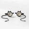 Female Devil 925 Sterling Plateado Stud Earrings Mini A pair of devil ear studs