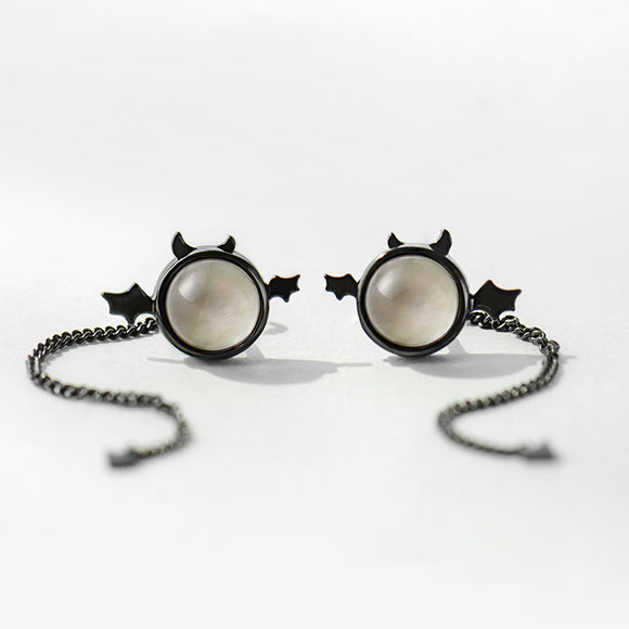 Aretes de Plata 925 Diseño Demonio Femenino Mini