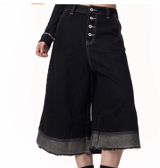 Pantalones Cortos Denim Estilo Retro Americano con Borde Deshilachado - Image 10