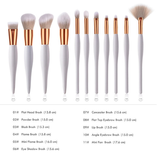 Set de 11 Brochas de Maquillaje Profesional