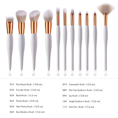 Set de 11 Brochas de Maquillaje Profesional