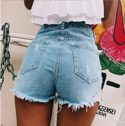 Shorts de Mezclilla Rotos Estilo Retro Clásico para Mujer - Image 10