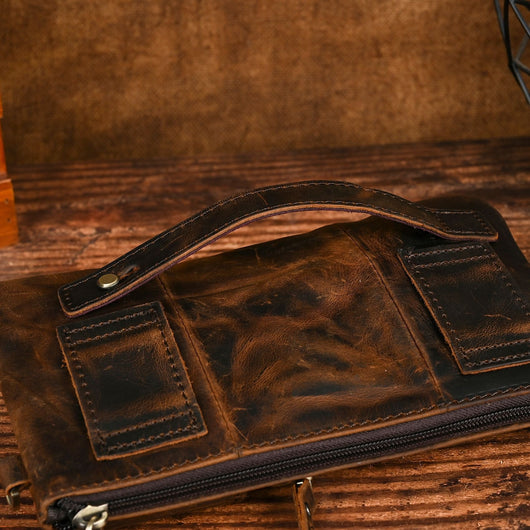 Bolsa de Pecho de Cuero Curtido al Vegetal para Hombre - Estilo Viajero - Image 57