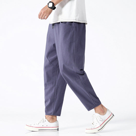 Pantalones Harem Cropped de Algodón y Lino Sueltos - Image 7