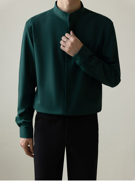 Camisa de Negocios Moderna Hombre Corte Coreano Antimanchas sin Arrugas - Image 22
