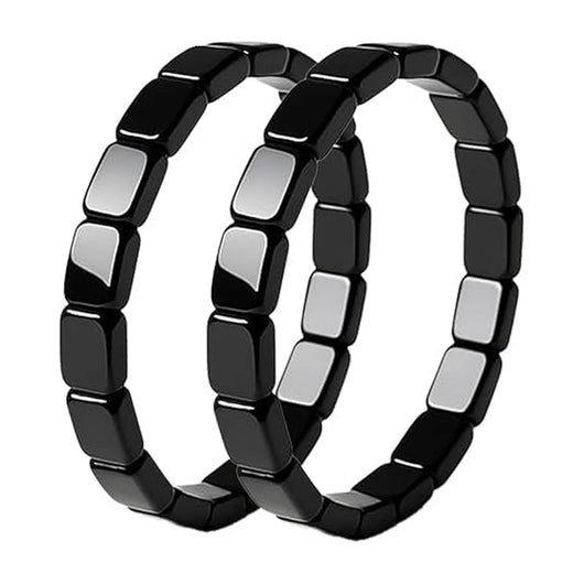Pulsera Elástica de Turmalina Negra para Hombre - Diseño Mixto - Image 2