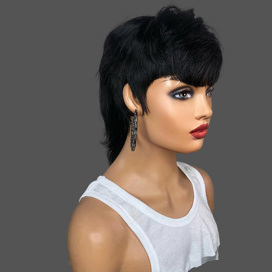 Peluca Completa de Cabello Humano con Flequillo - Confección a Máquina - Image 6