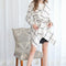 Chamarra Estampada Patchwork Manga Larga con Estilo Moderno