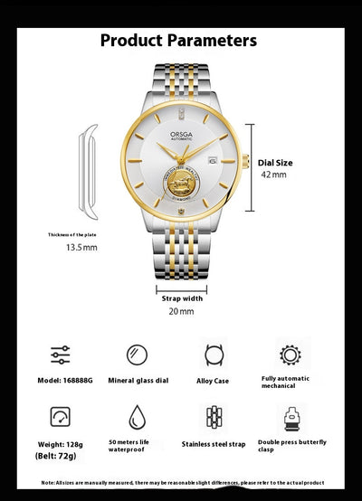 Reloj Mecánico Empresarial para Hombre con Fondo Transparente Impermeable - Image 11
