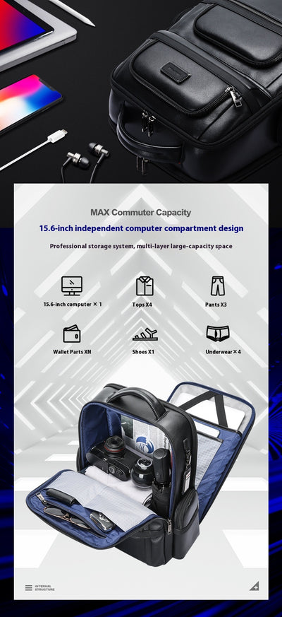 Mochila Ejecutiva de Cuero Genuino para Hombre - Primera Capa - Image 9