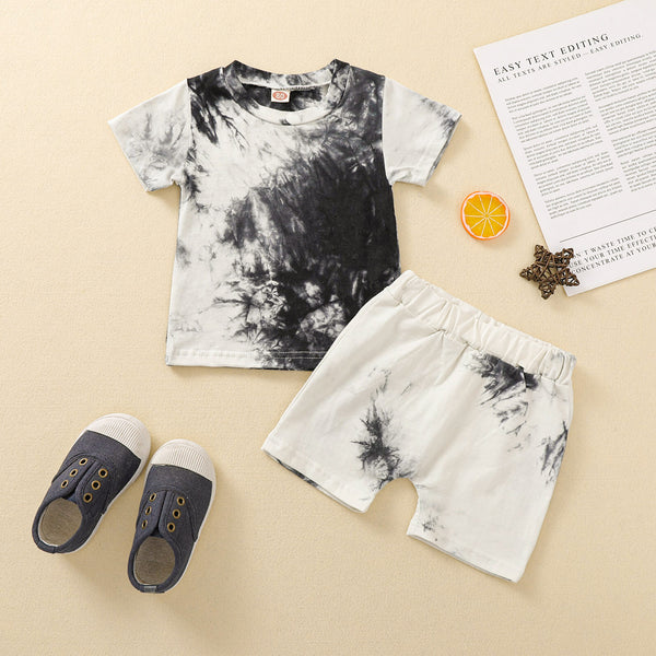 Conjunto Deportivo Tie-dye Multicolor - Short y Blusa de Manga Corta