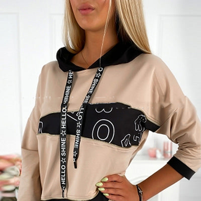 Sudadera con Capucha y Costuras Contrastantes para Mujer - Image 7