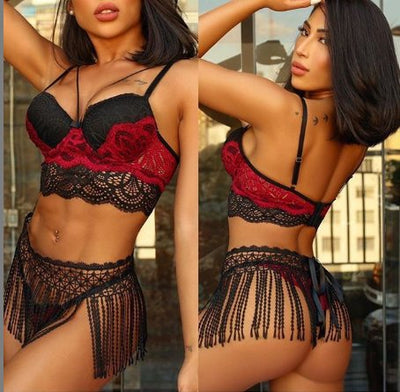 Conjunto de Lencería Encaje Europeo Transparente Sexy - Image 4